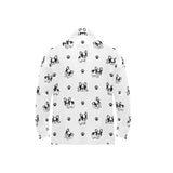 Cute french bulldog paw pattern Men's Long Sleeve Polo Shirt