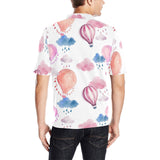 Watercolor air balloon cloud pattern Men's All Over Print Polo Shirt