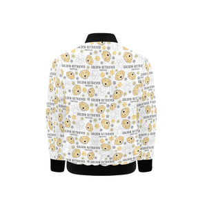 Golden Retriever Pattern Print Design 04 Kids' Boys' Girls' Bomber Jacket