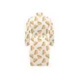 Sandwich Pattern Print Design 01 Men's Long Sleeve Belted Night Robe