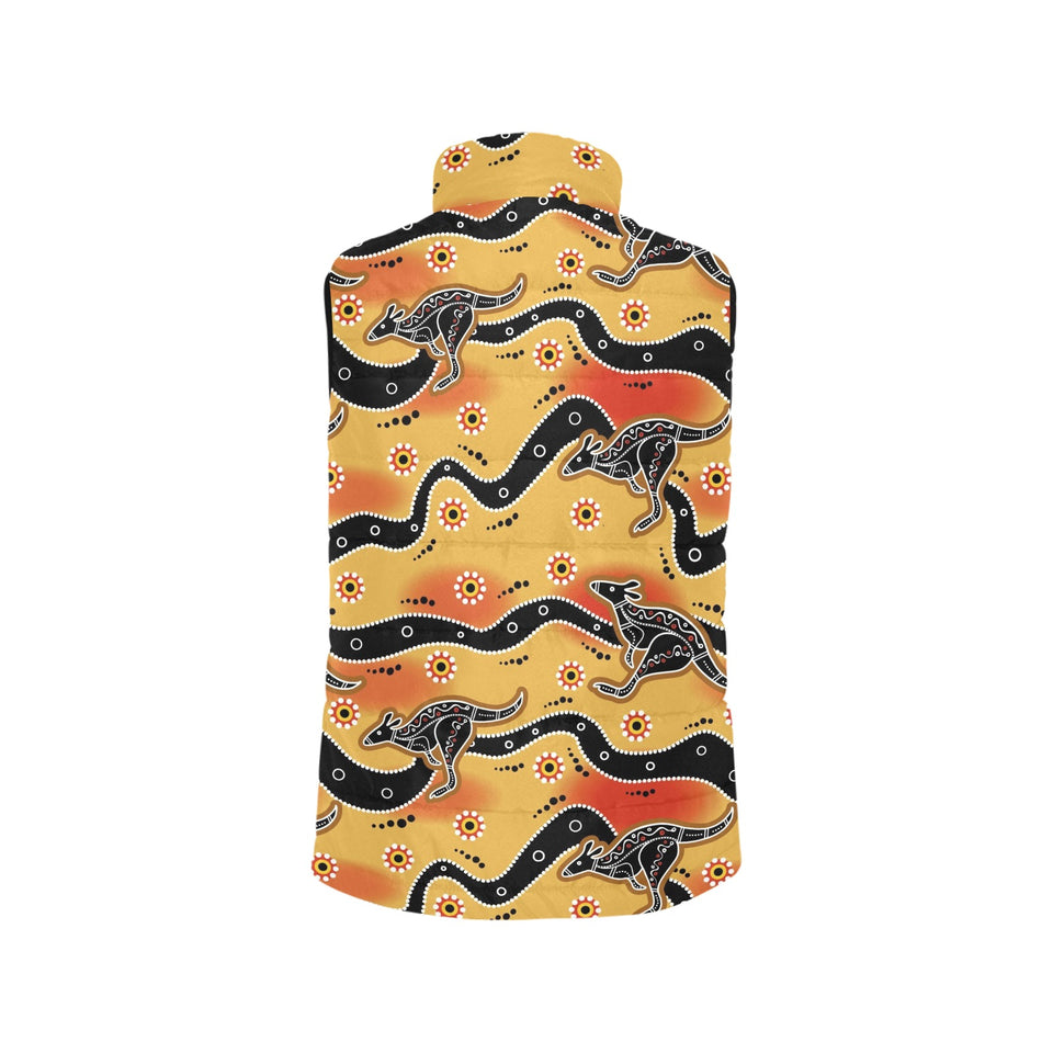 Kangaroo Australian aboriginal art pattern Women's Padded Vest