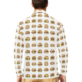 Hamburger Pattern Print Design 02 Men's Long Sleeve Polo Shirt