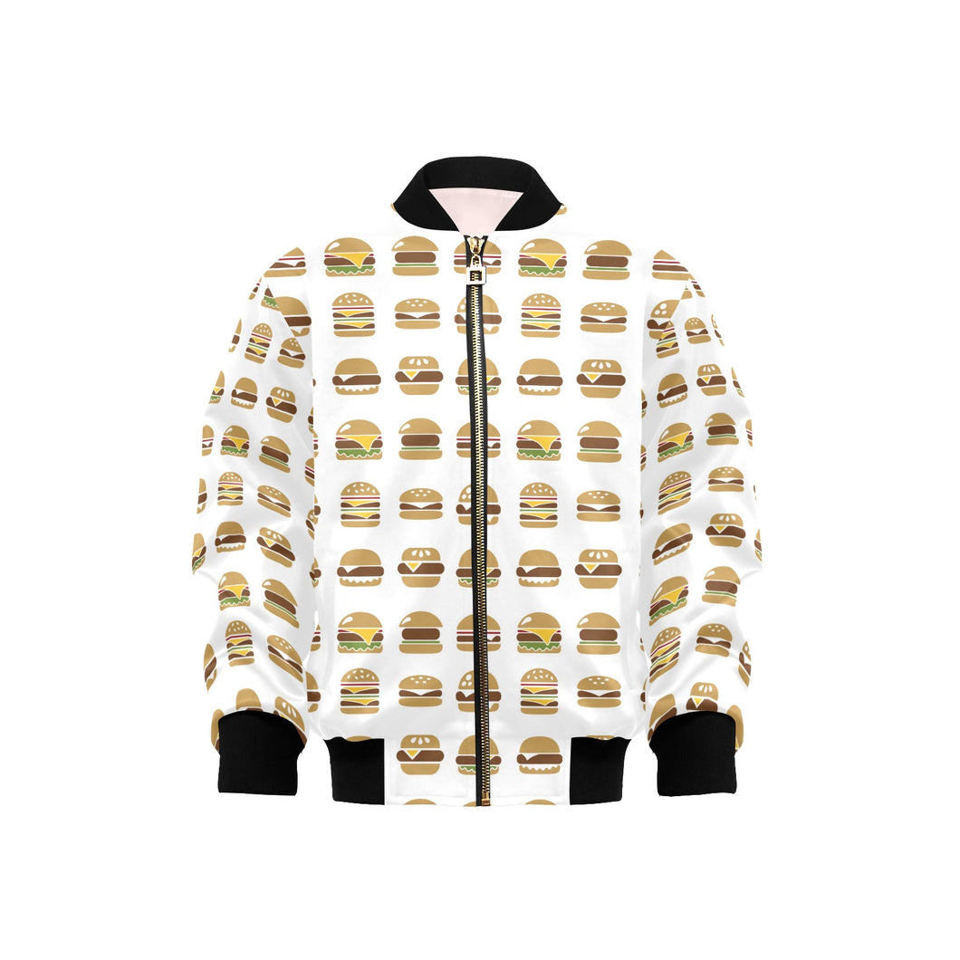 Hamburger Pattern Print Design 02 Kids' Boys' Girls' Bomber Jacket