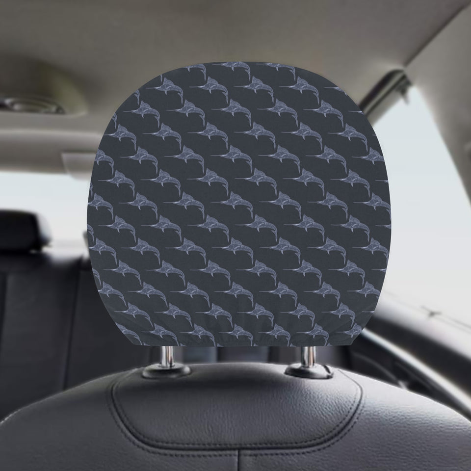 Swordfish Pattern Print Design 03 Car Headrest Cover