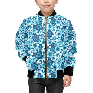 Hibiscus Pattern Print Design 03 Kids' Boys' Girls' Bomber Jacket
