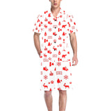 Canada Pattern Print Design 04 Men's V-Neck Short Pajama Set