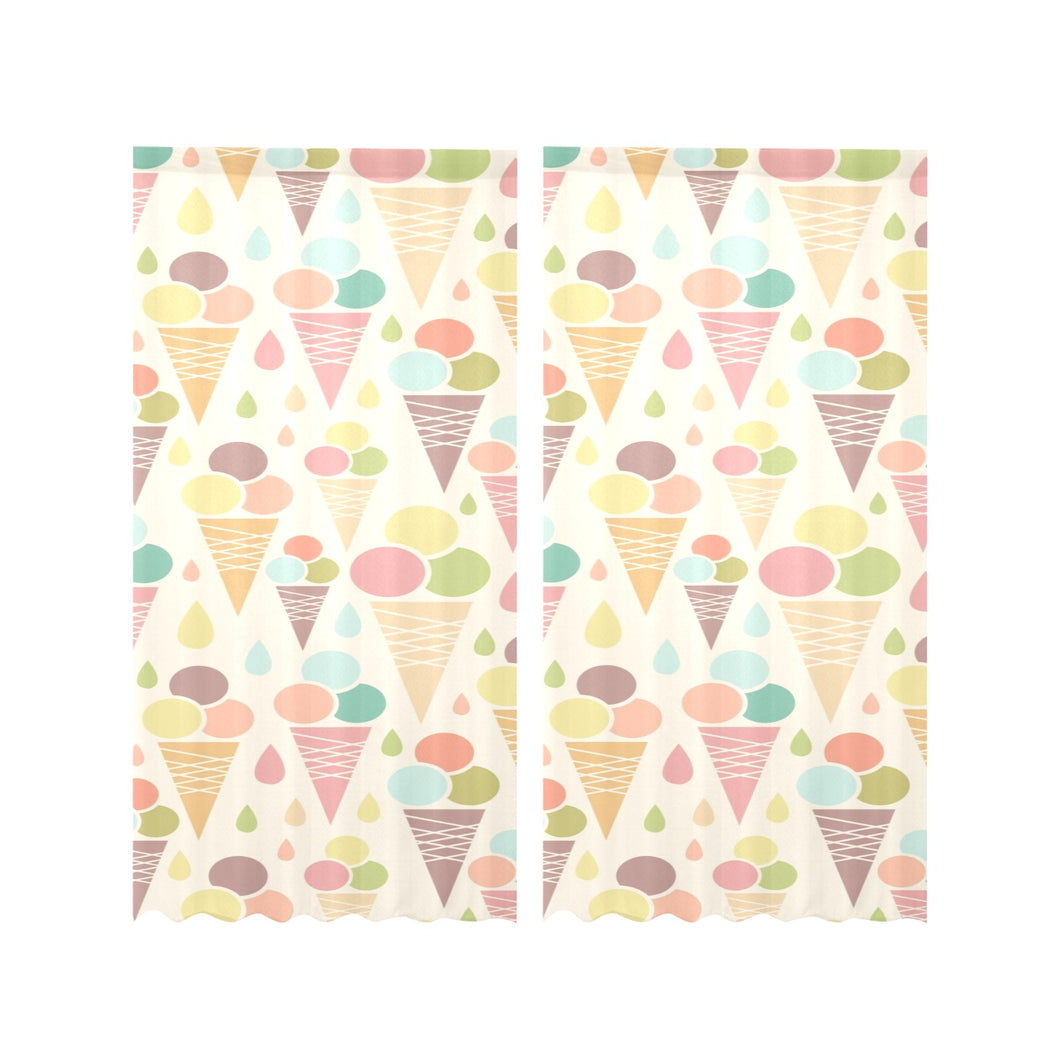 Ice cream cone pattern Gauze Curtain