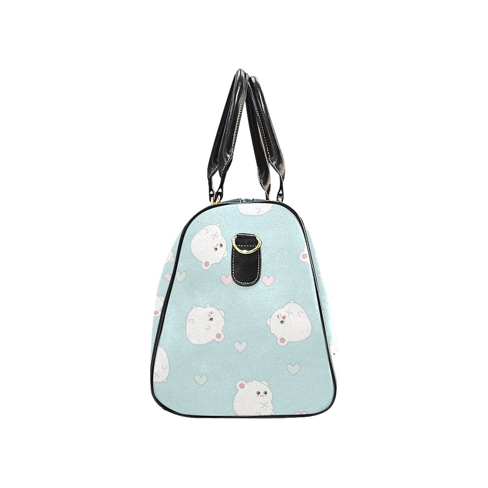 White cute hamsters heart pattern Travel Bag