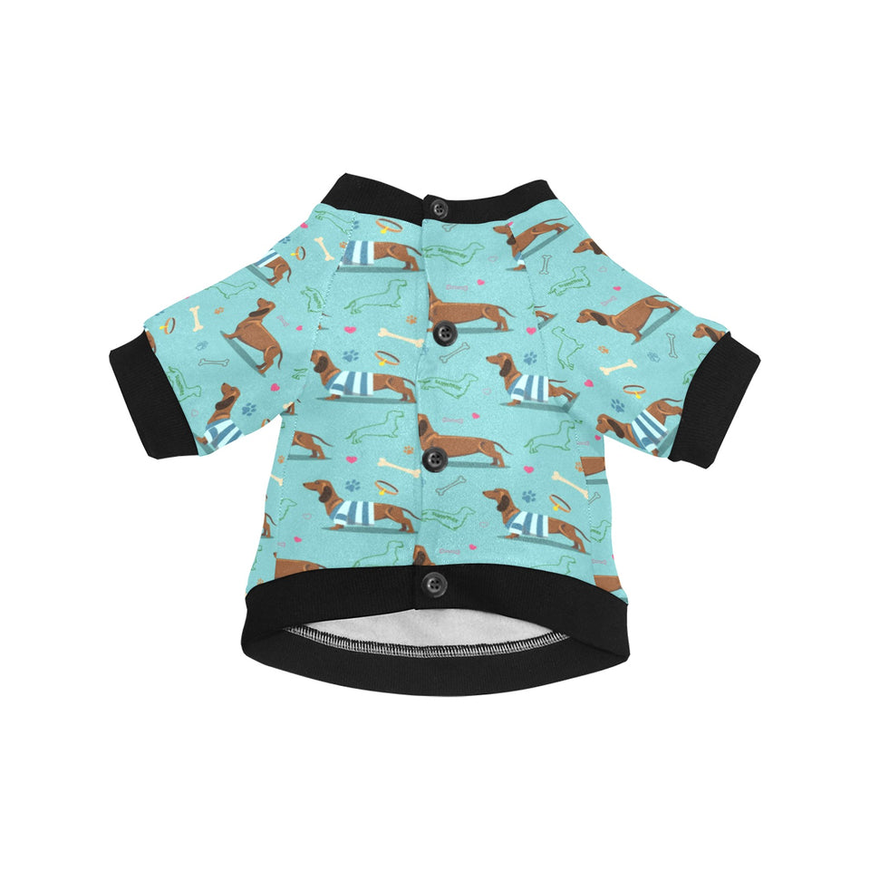 Dachshund decorative background All Over Print Pet Dog Round Neck Fuzzy Shirt