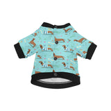 Dachshund decorative background All Over Print Pet Dog Round Neck Fuzzy Shirt