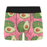 Avocado slices leaves pink back ground Men's All Over Print Boxer Briefs Men's Underwear