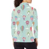 Hot Air Balloon design Pattern Women's Long Sleeve Polo Shirt