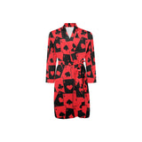 Casino Cards Suits Pattern Print Design 02 Men's Long Sleeve Belted Night Robe