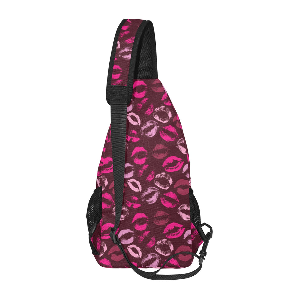 Lips Pattern Print Design 03 All Over Print Chest Bag