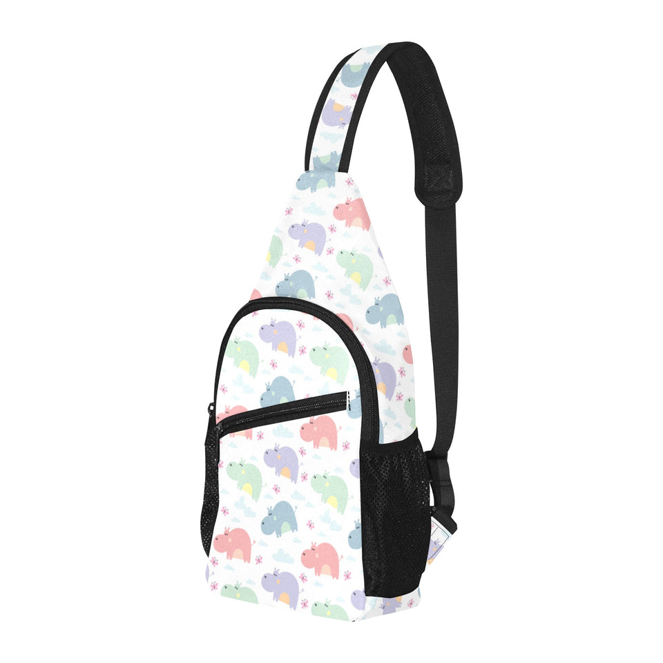 Hippopotamus Pattern Print Design 03 All Over Print Chest Bag