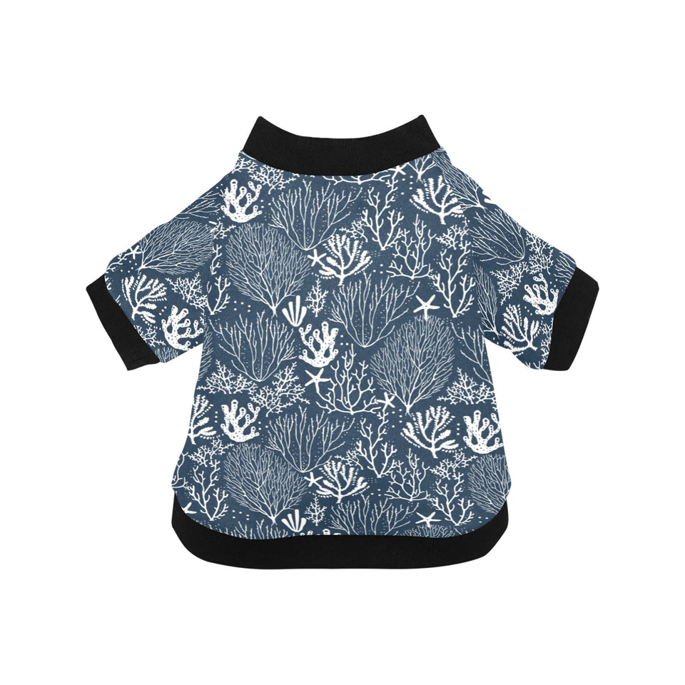 Coral Reef Pattern Print Design 05 All Over Print Pet Dog Round Neck Fuzzy Shirt