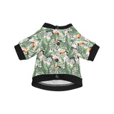 Toucan tropical green jungle palm pattern All Over Print Pet Dog Round Neck Fuzzy Shirt