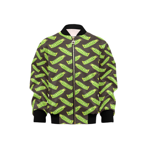 Green Peas Pattern Print Design 05 Kids' Boys' Girls' Bomber Jacket