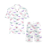 Helicopter plane pattern Men's V-Neck Short Pajama Set