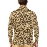 Leopard skin print Men's Long Sleeve Polo Shirt