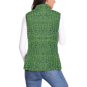 Crocodile Skin Printed Women's Padded Vest