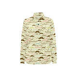 Mustache Beard Pattern Print Design 01 Women's Long Sleeve Polo Shirt