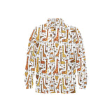 Giraffe Pattern Print Design 04 Men's Long Sleeve Polo Shirt
