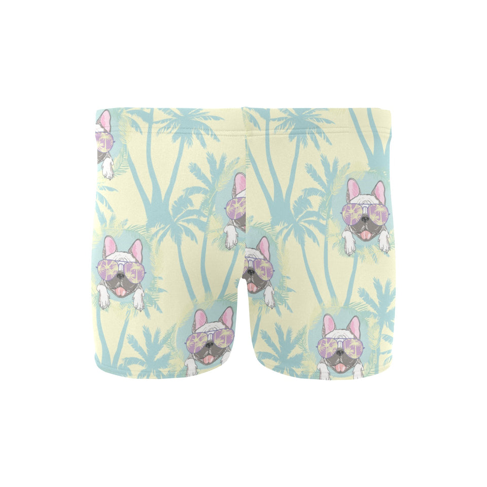 French bulldog hawaii blackground Men's Swimming Trunks