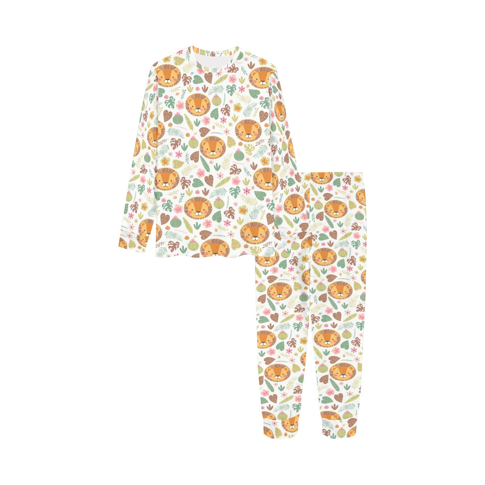 Lion Pattern Print Design 04 Kids' Boys' Girls' All Over Print Pajama Set
