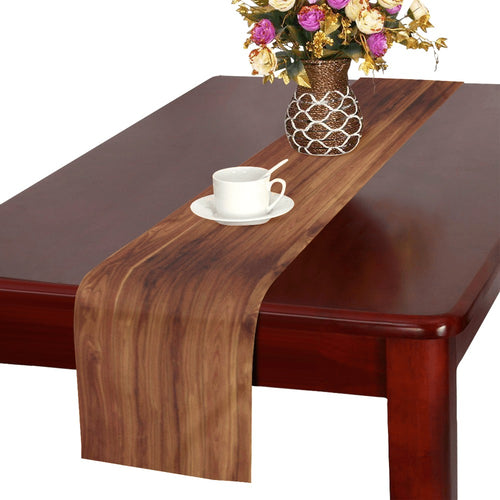 Wood Printed Pattern Print Design 04 Table Runner