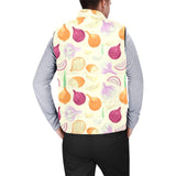 Onion garlic white red pattern Men's Padded Vest