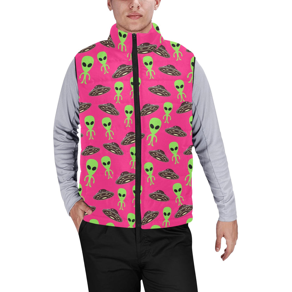 Alien Pattern Print Design 03 Men's Padded Vest