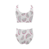 dragon fruit pattern Chest Bowknot High Waisted Bikini Swimsuit