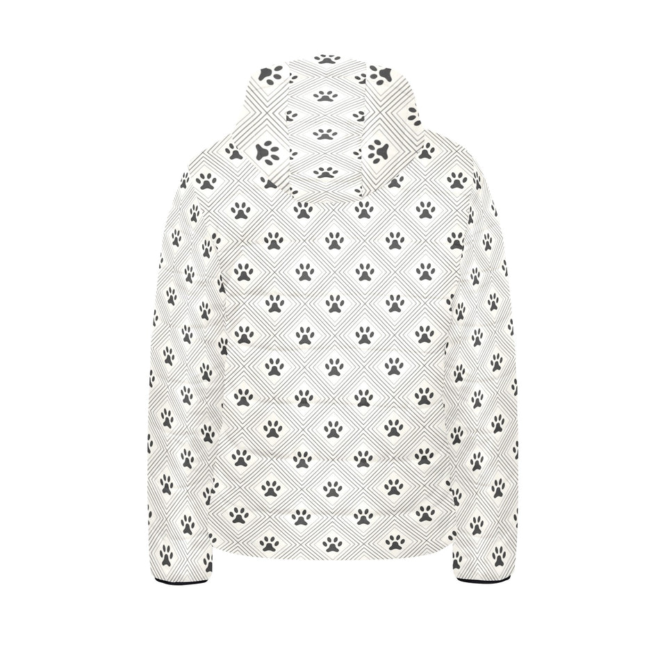 Dog Paws Pattern Print Design 03 Kids' Boys' Girls' Padded Hooded Jacket