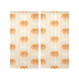 Cute brown pomeranian puppy on blue Gauze Curtain
