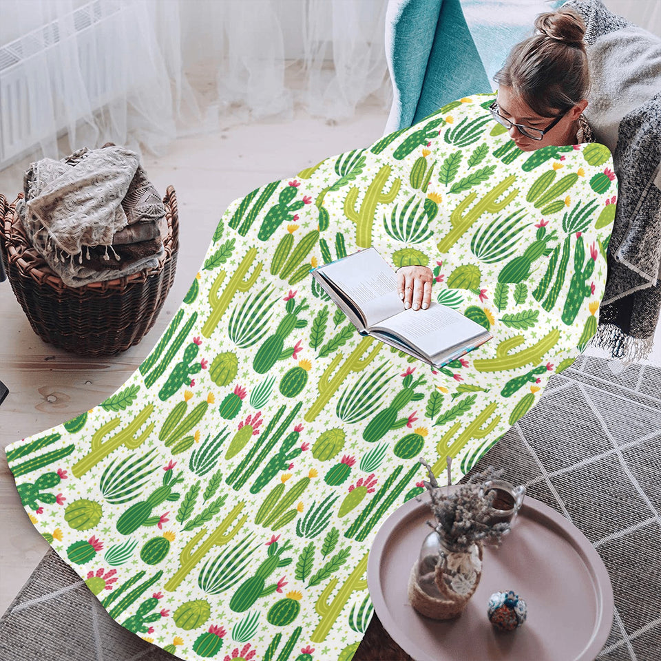 Cactus pattern copy Blanket Robe with Sleeves