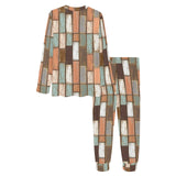Wood Printed Pattern Print Design 02 Women's All Over Print Pajama Set