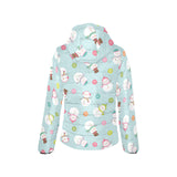 Cute snowman snowflake pattern Women's Padded Hooded Jacket