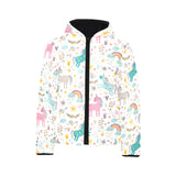 Colorful unicorn pattern Kids' Boys' Girls' Padded Hooded Jacket