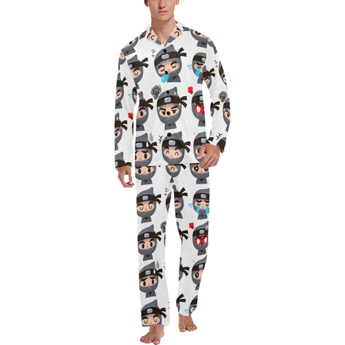 Cute ninja design pattern Men's Long Pajama Set