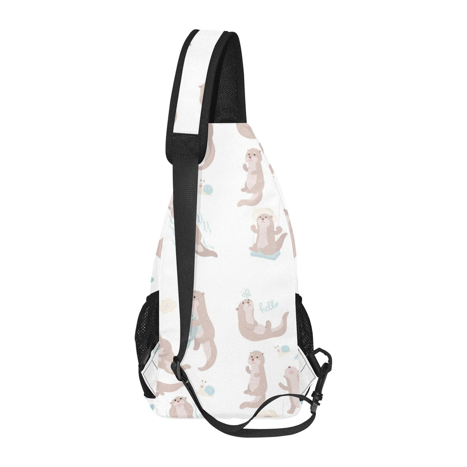 Cute sea otters pattern All Over Print Chest Bag