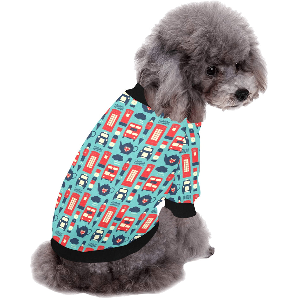 British Pattern Print Design 04 All Over Print Pet Dog Round Neck Fuzzy Shirt