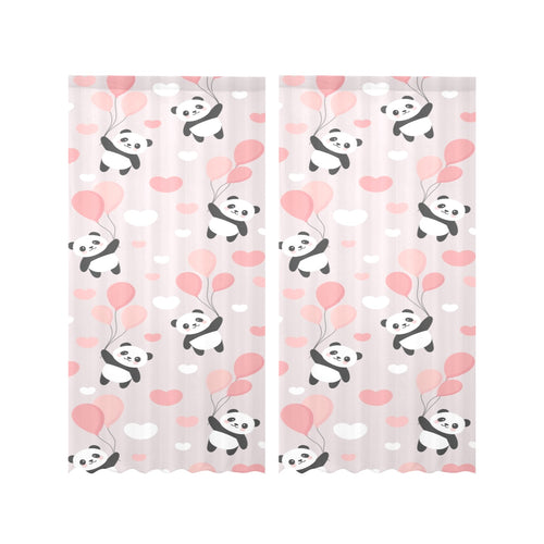 Cute panda ballon heart pattern Gauze Curtain