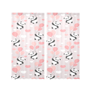 Cute panda ballon heart pattern Gauze Curtain
