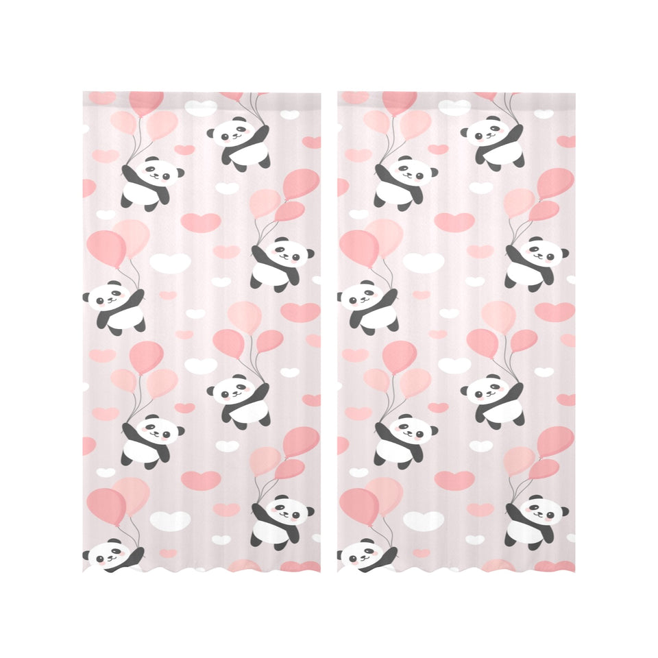 Cute panda ballon heart pattern Gauze Curtain