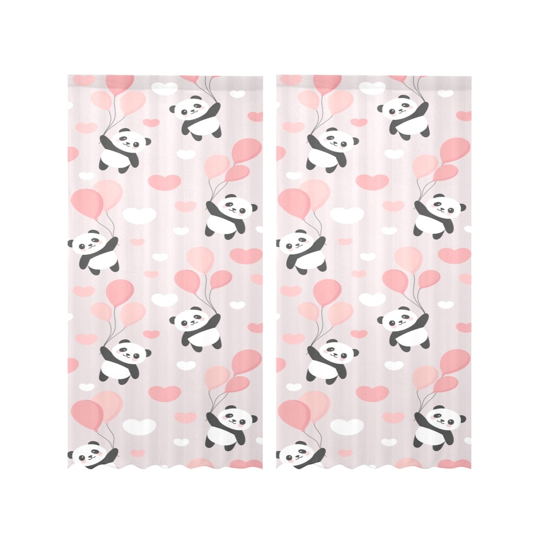 Cute panda ballon heart pattern Gauze Curtain