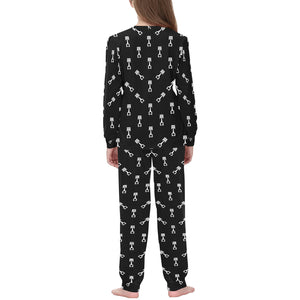 Engine Piston Black Theme Pattern Print Design 03 Kids' Boys' Girls' All Over Print Pajama Set