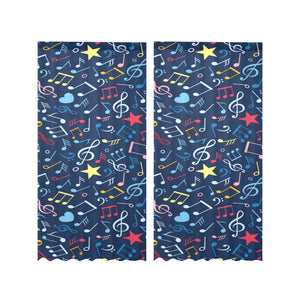 Music Notes Pattern Print Design 03 Gauze Curtain