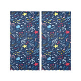 Music Notes Pattern Print Design 03 Gauze Curtain