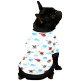 Watercolor helicopter cloud pattern All Over Print Pet Dog Round Neck Fuzzy Shirt